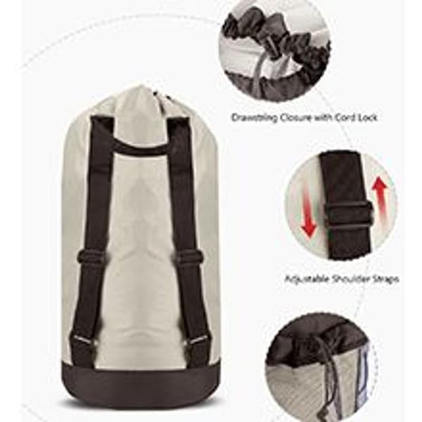 Laundry backpack with shoulder straps and mesh pocket, made of nylon KLB