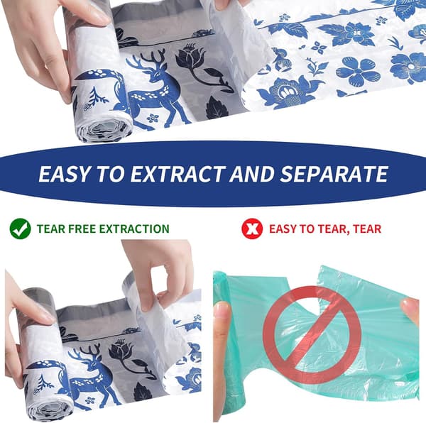 2025 Kitchen Trash Bags with Drawstring 60 x 70 cm - 60 pcs