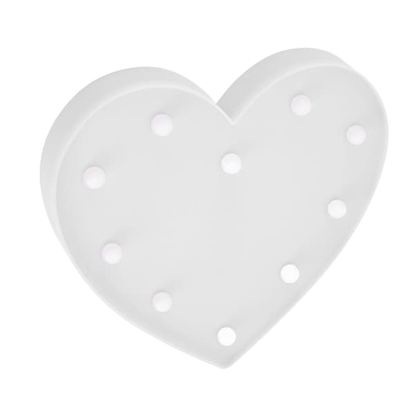 Heart-shaped night light, LED, cute, battery-powered, warm KLB