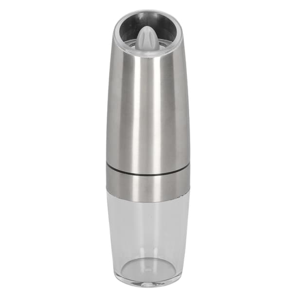 Salt and Pepper Grinder Electric Stainless Steel Gravity Sensor Adjustable Automatic Pepper Mill for Pepper Vanilla Silver