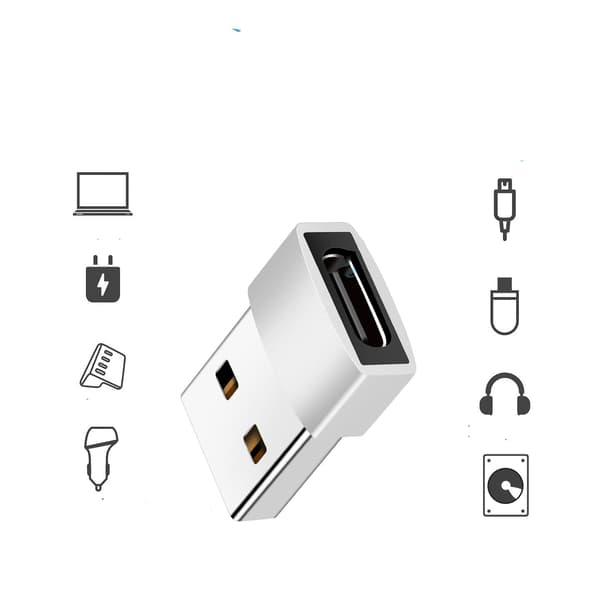 Adapter USB-C (hunn) til USB-A 2.0 (hann) Sølv