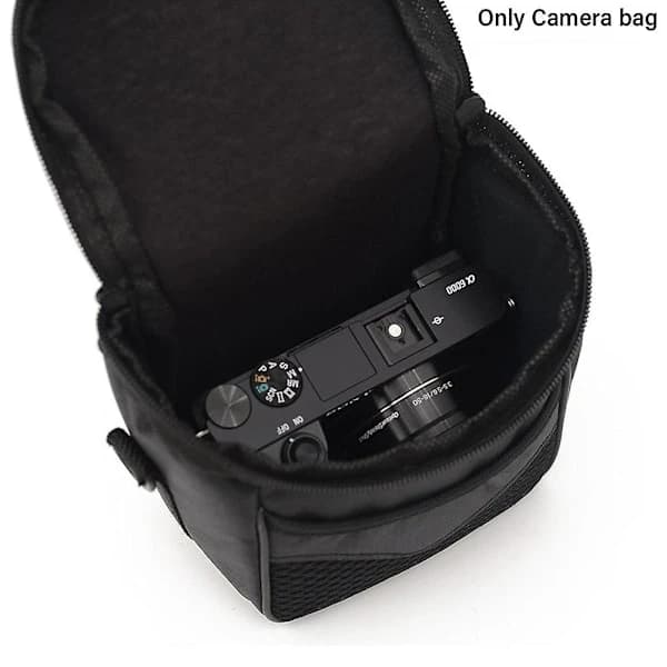 Portable Camera Bag Waterproof Adjustable Strap Travel Lightweight Small Bag Durable Solid Double Zippers Outdoor