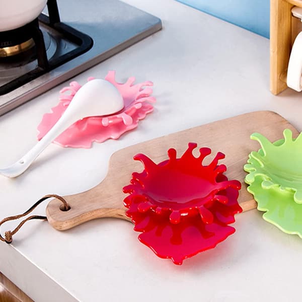 Silicone Spoon Rest, Ketchup Shaped Holder, Mustard Kitchen Splash Guard Spoon Rest, Cooking Aid, Cup Holder, Creative Gift
