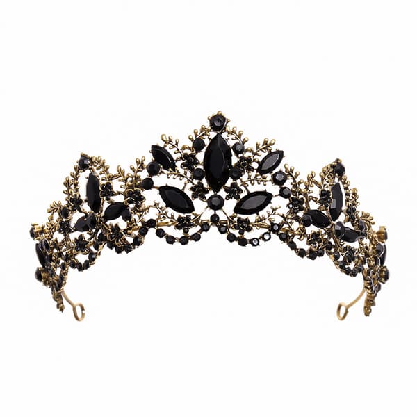 Svart Tiara for Kvinner Gullkrone for Jenter Bryllup