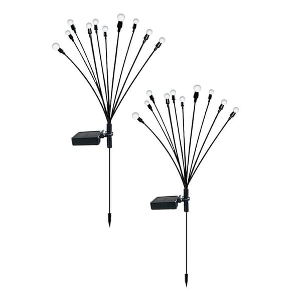 2 stk 10-hoved solcellelamper, 10 LED udendørs solcellelamper