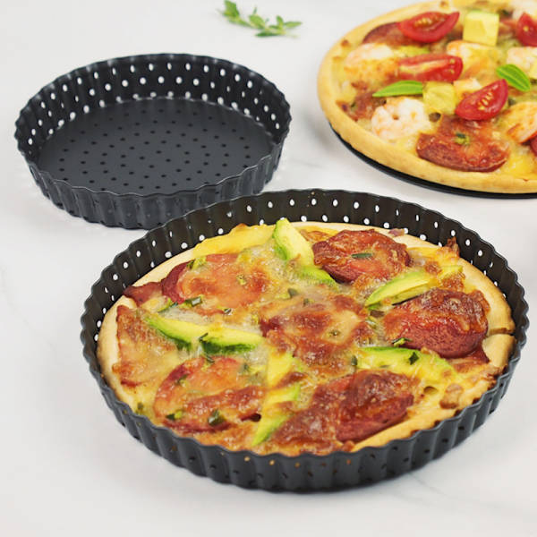 Round Perforated Pizza Pan Multipurpose Non-stick DIY Fruit Pie Plate Practical Kitchen Baking Tools 8 Inches 8 Inches