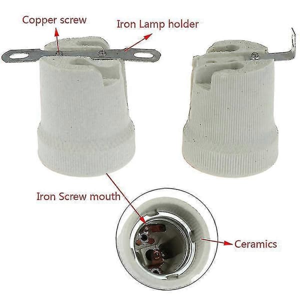 E27 Ceramic Screw Socket High Temperature Resistant Socket Bulb Holder Adapter