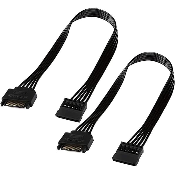 1 stk SATA Strømforlængerkabel, 15-bens SATA Han til Hun Forlængerkabel Adapter til Harddisk