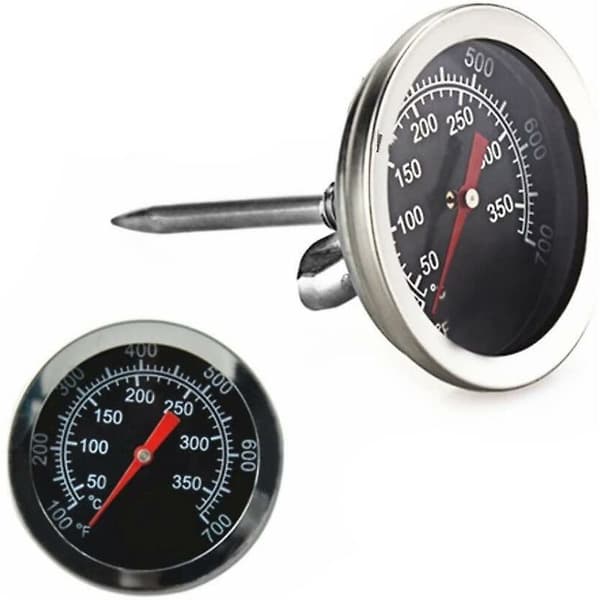 Ovnstermometer i rustfrit stål, grill, rygertermometer 50 til 350°C, 100 til 700℉ (Type A 350°C)