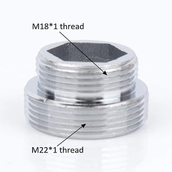 Sæt med 2 solide metalkranadaptere til køkkenarmatur (M18 til M22) Ha
