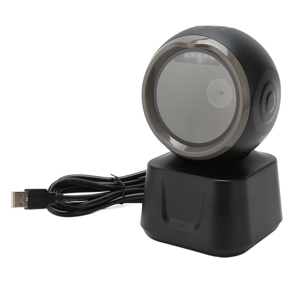 Desktop Barcode Scanner High Speed LED Indicator Prompt Tones Large Window Barcode Reader for Market Bank Store