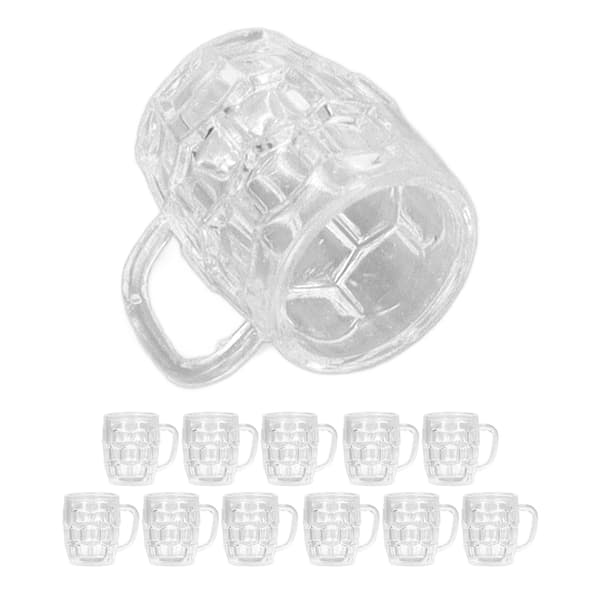Mini Beer Mugs Simulation Transparent Decorative Miniature Beer Mug Model for Dollhouse Party Picnic 12 Pcs