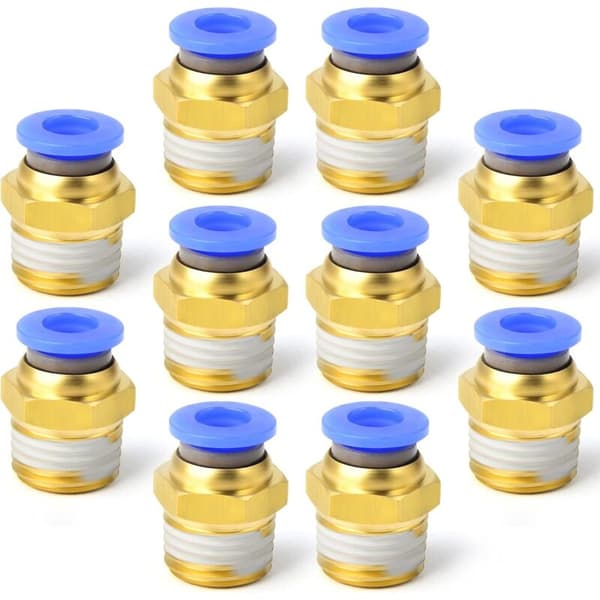 10 st 4 mm rör OD x 1/4 BSP hane rak push-to-connect-kopplingar (PC4-02)