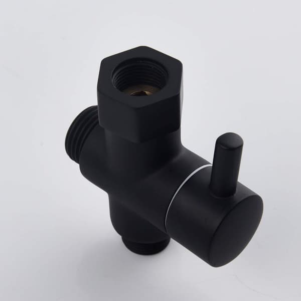 3-vejs messing omskifterventil afspærringsventil 3/8 \"-1/2 \" adapter til toiletrør, sort