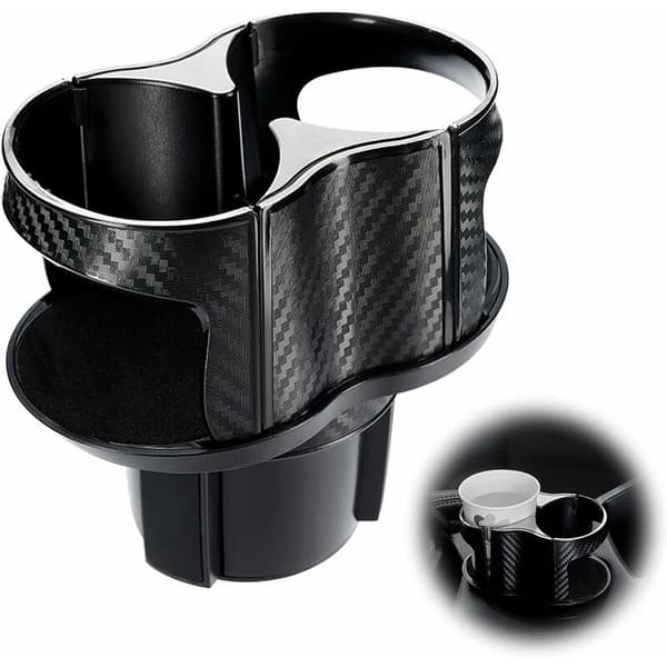 2-in-1 Multifunctional Car Cup Holder, Car Drink Holder Extension Adapter, Rotatable Adjustable Dual Bottle Holder