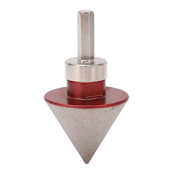 48 mm Diamond Chamfer Bit with Converter, 60 Degree Angle, Conical Chamfer Cutter for Marble, Glass, Metric Thread M14