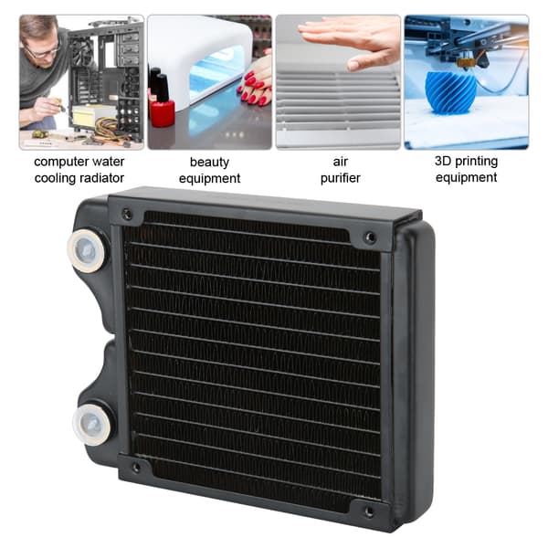 Gevind 12-rørs køleplade vandkølingsradiator til computer / skønhedsinstrument 120mm