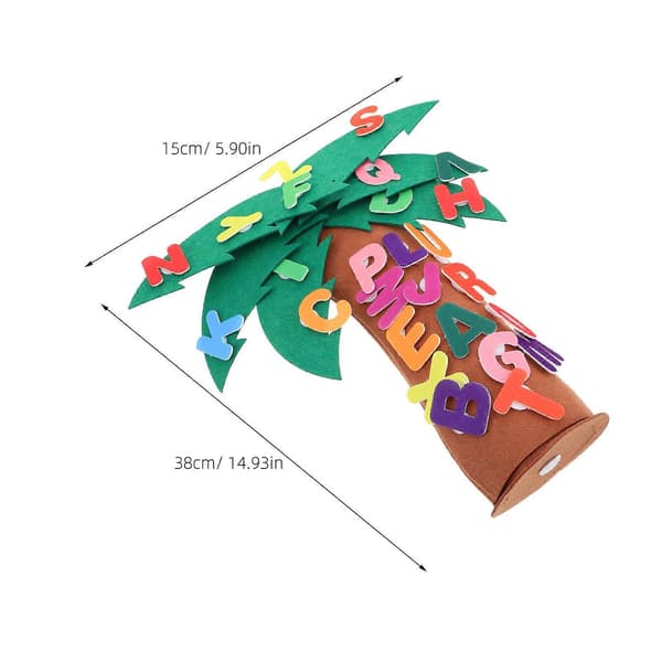 Tree and Letter Props Felt Letter Tree for Kids Preschool Learning Toy Interactive Learning Fine Motor Skill Development 38.00X15.00X15.00CM 1Set