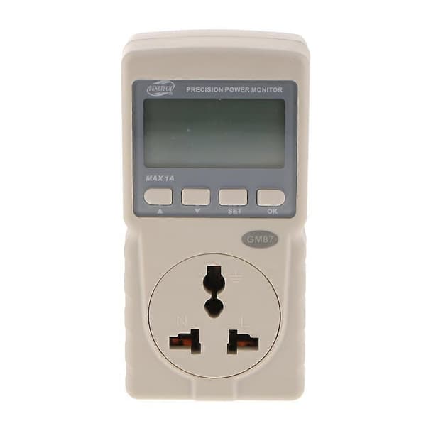 GM87 220V LCD Digital Effektmåler Energimåler Effektfaktor Frekvensovervåger
