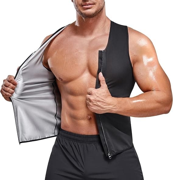 Svettväst för män, Bastu Tank Top, Sportbälte, Platt Mage, Kompression