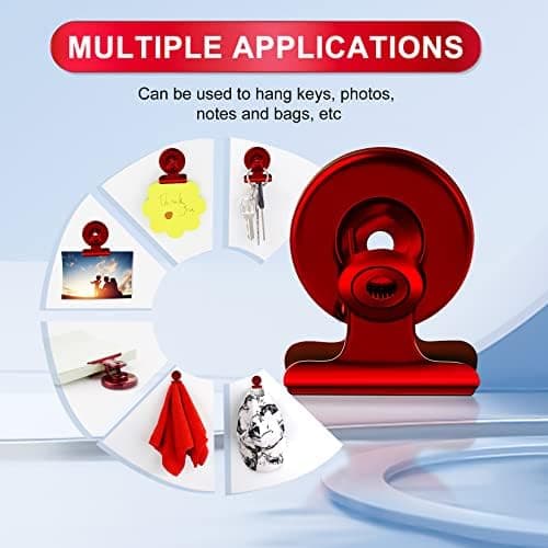 30x39mm 8-pack Magnetclips, Starka Kylskåpsmagneter, Tunga Kylskåpsmagneter, Clipmagneter för Vittavla