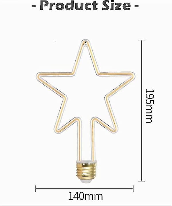 4W E27 Creative LED Bulbs Decorative Star Shaped Bulbs Warm White 2700k AC 220v 360 Degree Beam Angle