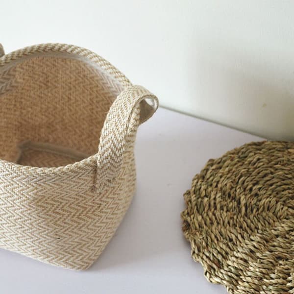 Flower Pot Storage Basket in Cotton Blend, Desktop Storage Box, Children's Accessories, Laundry Basket