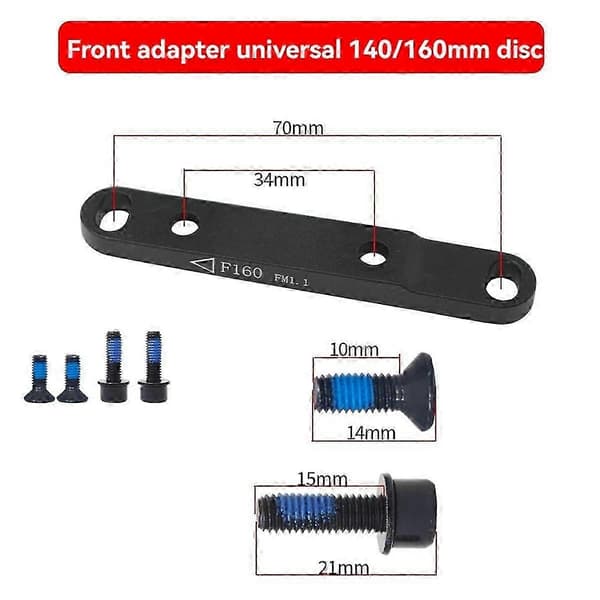 Flat Disc Bremseadapter til 140 160 mm Racercykel Mountainbike Forreste Skivebremsekaliper Beslag