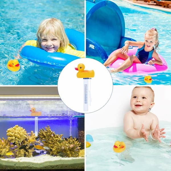 Flydende Pooltermometer, Flydende Termometer med Snor, Ande-stil Vandtermometer til Udendørs- og Indendørs Pools, Spabade, Spaer