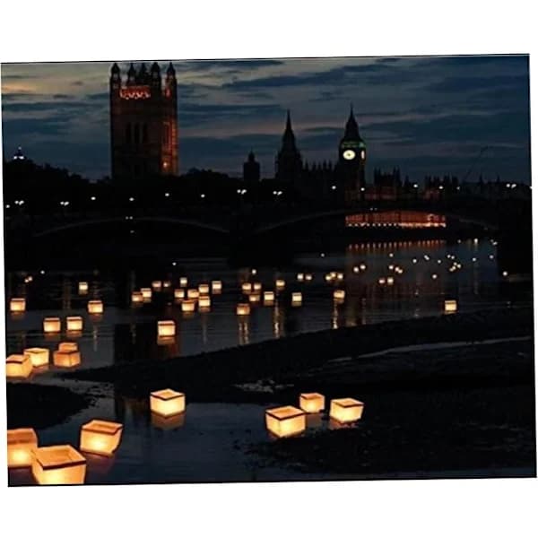 Floating Water Lanterns Biodegradable Waterproof Paper Lanterns for Weddings Parties Pool Pond Lake Decor White 10-pack