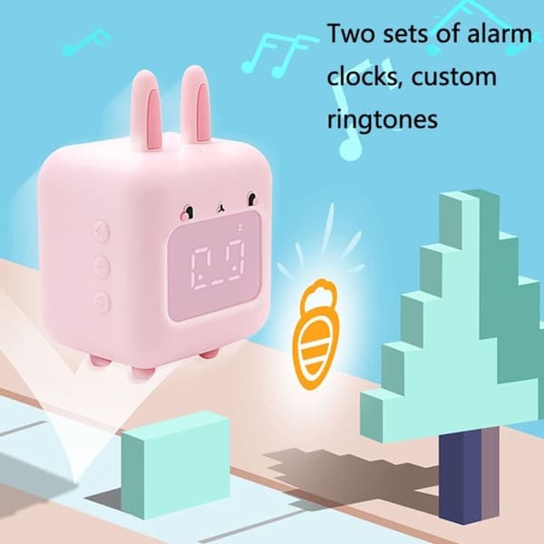 C2106 Cute Rabbit Musical Smart Alarm Clock for Kids (Blue)