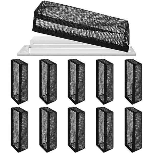 12 stk. gulvregisterfælde låg gitter ventilationsfilter til elastikbåndsfilter gulvluftventilationslåg, 4x10 tommer