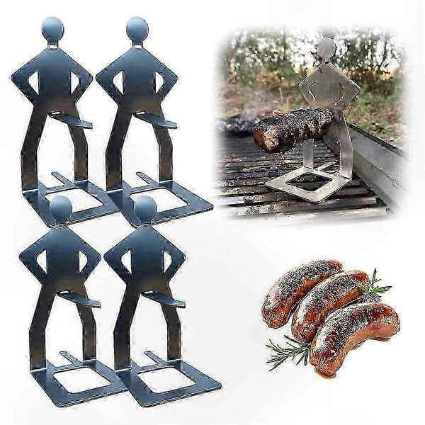 Camping BBQ Grill Tilbehør: Bærbart Stativ til Pølser og Hotdogs Lavet af Holdbart Stål