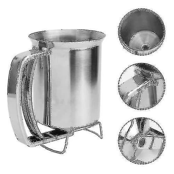 Profesjonell pannekakerøredispenser i rustfritt stål - for baking, cupcakes, muffins, crêpes, vafler, 800 ml