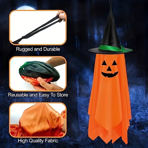 Halloween græskar og spøgelse hængende dekorationer til have og træ Orange Orange