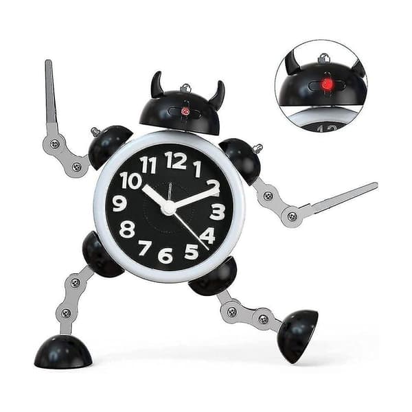 Tyst robotväckarklocka: Analog, ingen tickande och perfekt för barn