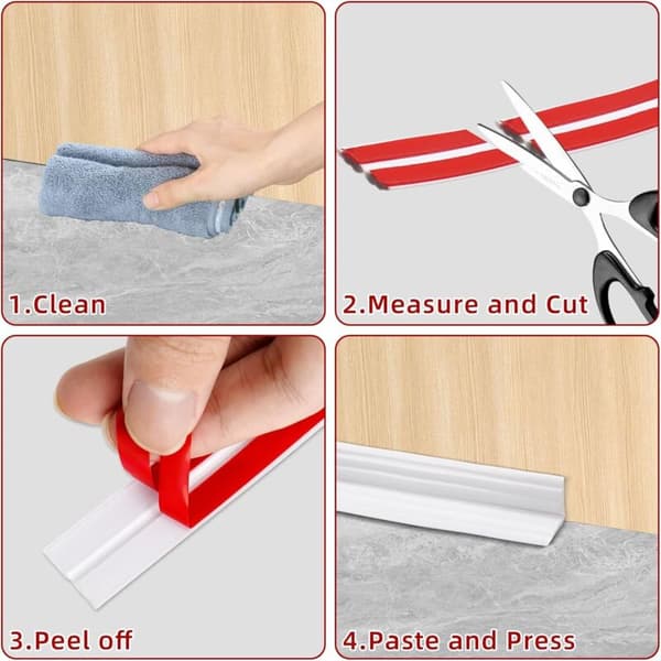 Self-adhesive flexible skirting board 2 cm x 6 m. Self-adhesive flexible decorative strips for wall edges. Ceilings. Doors. Windows. Walls. Cabinets
