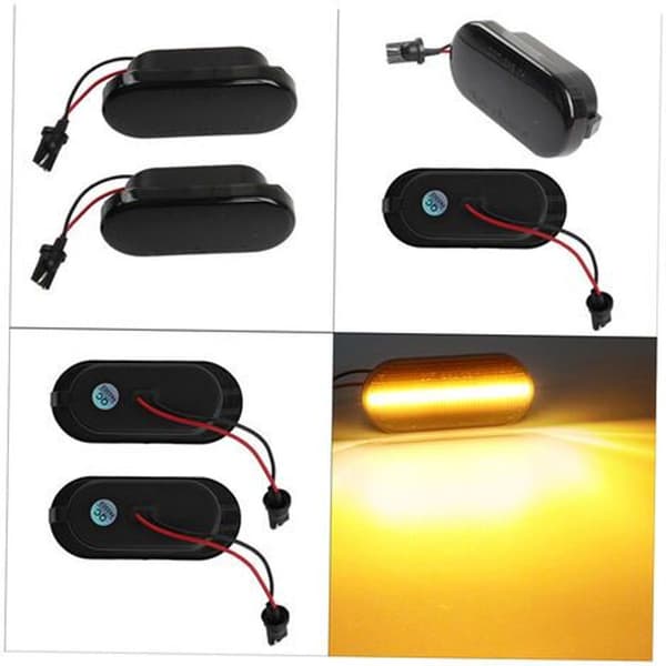 2 stk dynamiske LED-blinklys erstatning for VW Golf/Passat/Polo - Svart