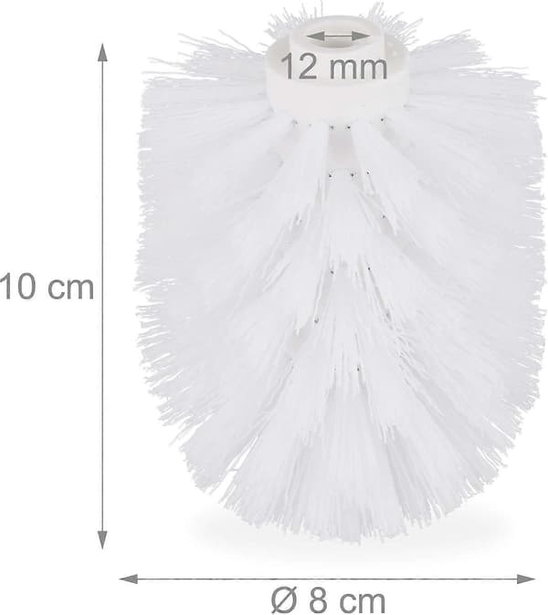 Replacement Brush Heads for Toilet Brush, 9-pack, WC Brushes, 12 mm Thread, D: 7 cm, White