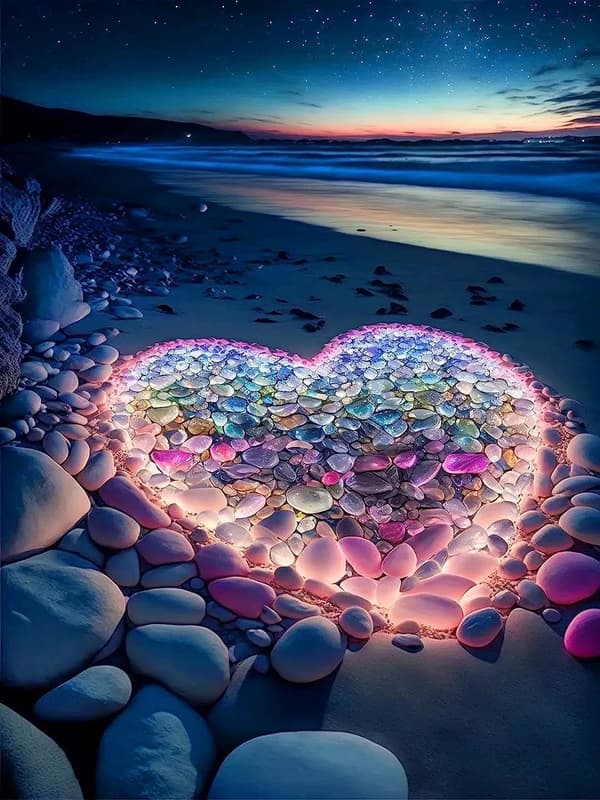 30x40cm, Stone Love 5D diamantmålning strass broderi duk