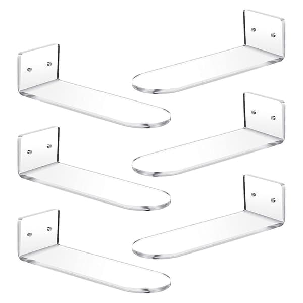 6-pack Floating Shoe Shelves, Acrylic Wall Mounted Shoe Display Shelves, for Displaying Collectibles &