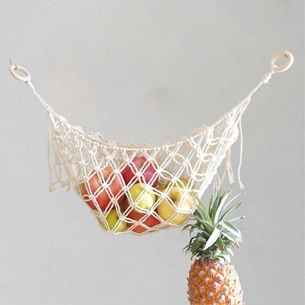 Mesh Bag Large Capacity Handmade Cotton Rope Under Cabinet Macrame Fruit Hammock Restaurant Supplies