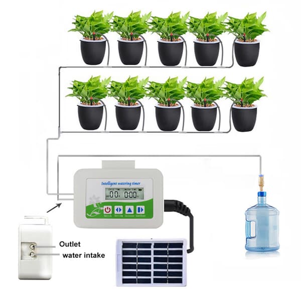 Smart vattenpump för trädgård, automatisk bevattningsenhet för krukväxter och blommor