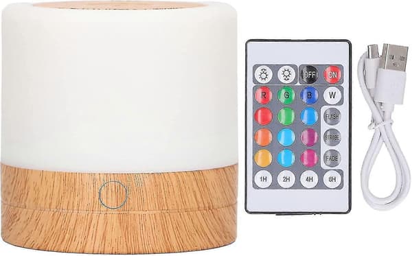Smart Remote Control Wireless Control Switch Colorful Atmosphere Bedside Lamp Bedroom Nursing Creative Gift Table Lamp Night Light 1 Pack szkydv