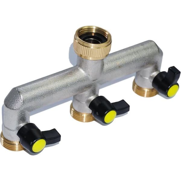 3-vejs Y-formet vaskemaskinetilslutning 3/4 tommer messing slangeadapter til haveslange