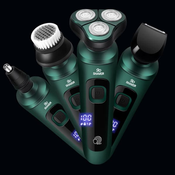Smart elektrisk barbermaskine LCD digitalt display tre hoveder flydende barbering