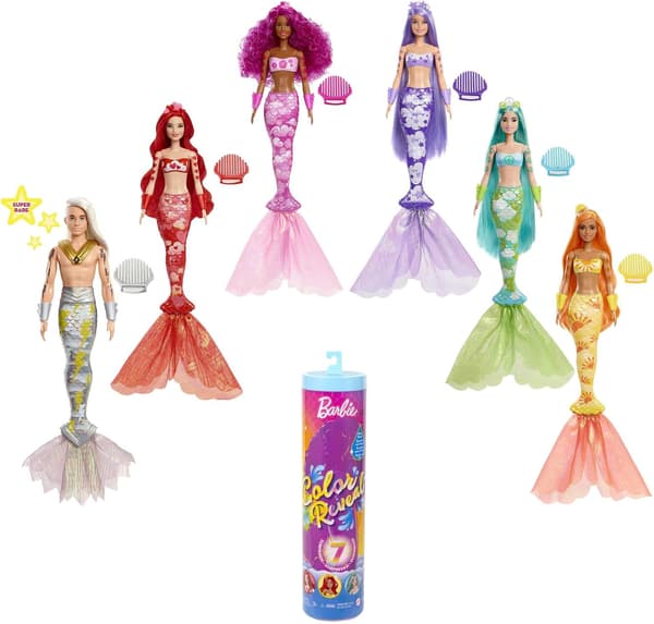 Barbie 7 Mystiske Elementer, Regnbuehavfruekolleksjon, 4 Overraskelser