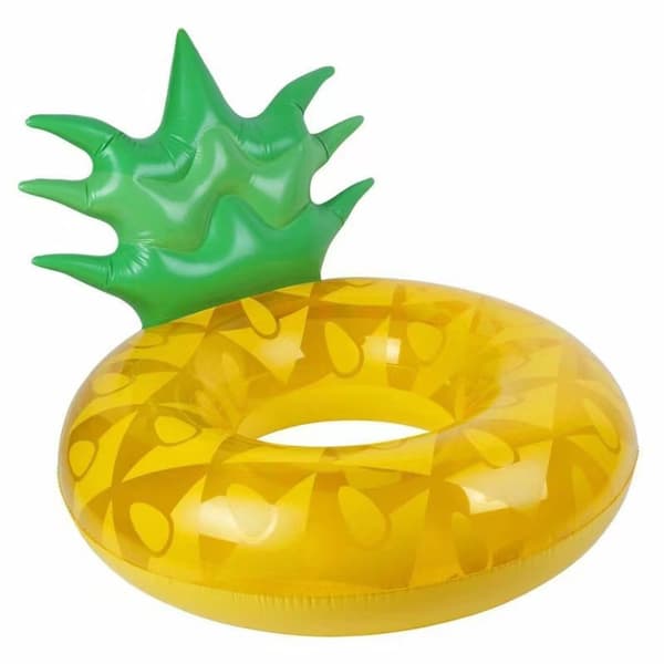Inflatable Pool Float Adult Swim Rings Large Inflatable Pineapple Pool Buoy Multifunctional Inflatable Hammock, with Cup Holder Summer Water Toy Ad