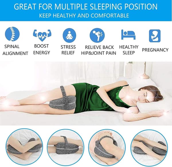 Heart-shaped orthopedic sleeping pillow for leg wedge pillow with knee support sciatica pillows body pillow