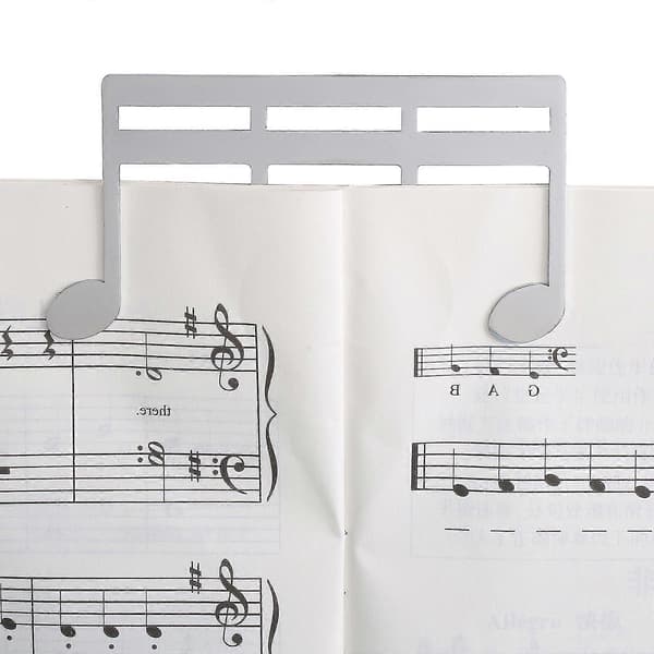 Musikbog Clip Pianobog Holder Bogstativ Noteklemme Nodeholder Sølv Silver
